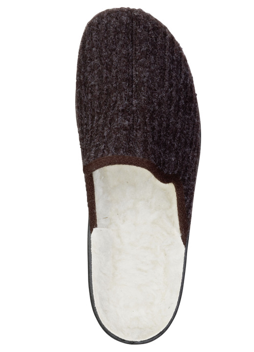 Hausschuhe - Gefütterte Herren-Hausschuhe, mit Schurwolle, in Größe 040 bis 046, in Farbe SCHWARZ Ansicht 5