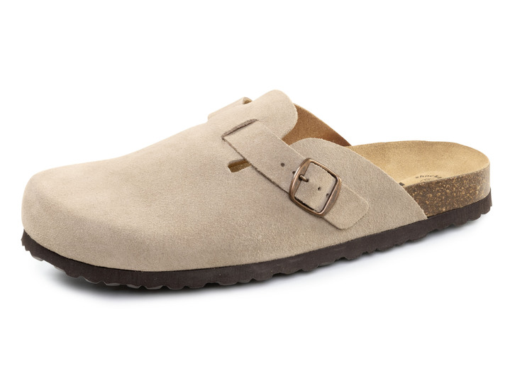 Sandalen & Pantoletten - Klassische Herren-Clogs, mit verstellbarer Spange, in Größe 039 bis 046, in Farbe SAND Ansicht 1