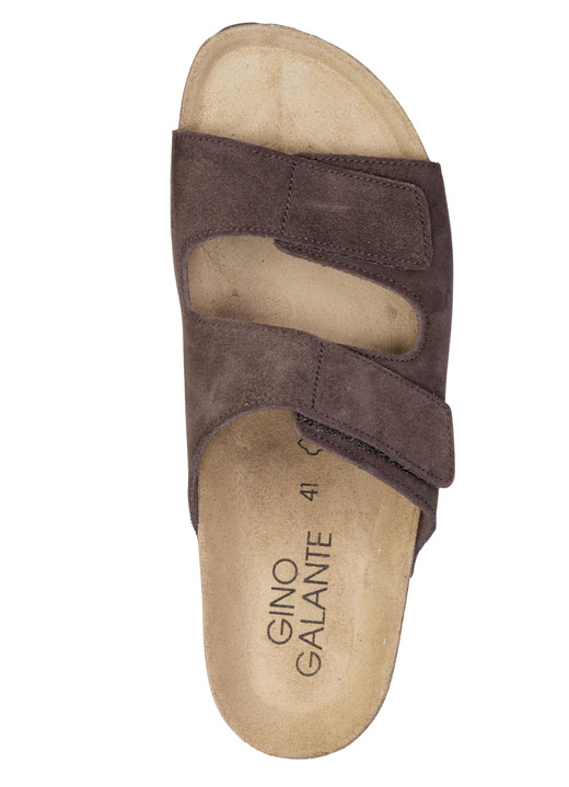 Sandalen & Pantoletten - GINO GALANTE, klassiche Herren-Pantoletten, Weite H, mit Klettverschluss, in Größe 040 bis 046, in Farbe BRAUN Ansicht 2