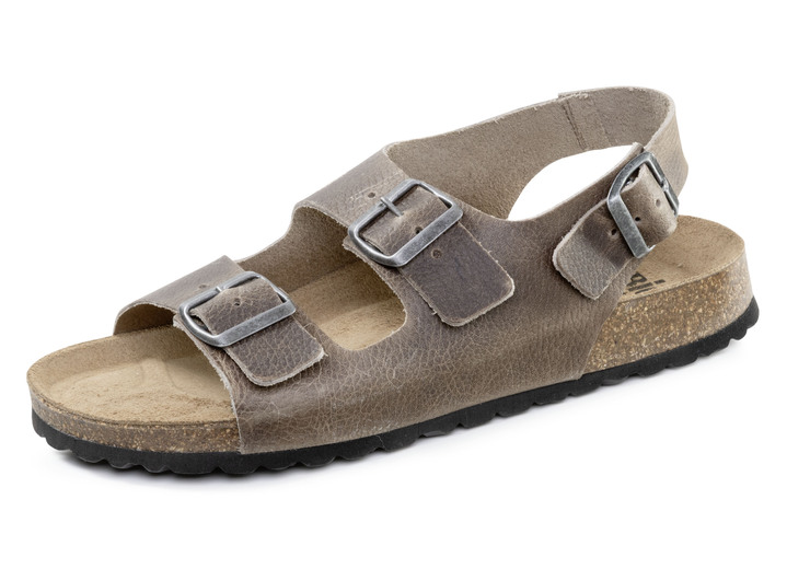 Sandalen & Pantoletten - GINO GALANTE, klassische Herren-Sandalen, Weite H, mit verstellbaren Schließen, in Größe 040 bis 046, in Farbe TAUPE Ansicht 1