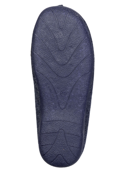 Hausschuhe - Klassische Herren-Hausschuhe, aus Wollfilz, in Größe 040 bis 046, in Farbe BLAU Ansicht 3