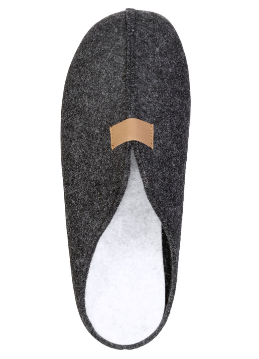 Hausschuhe - Klassische Herren-Hausschuhe, aus Wollfilz, in Größe 040 bis 046, in Farbe BLAU Ansicht 5
