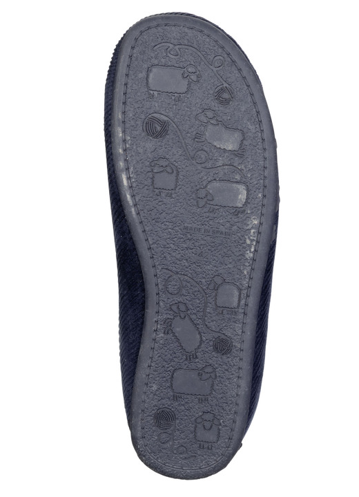 Hausschuhe - Elegante Herren-Hausschuhe, mit herausnehmbarem Fußbett, in Größe 040 bis 046, in Farbe MARINE Ansicht 3