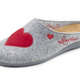 Hausschuhe - Laurina, klassische Damen-Hausschuhe, mit herausnehmbarem Fußbett, in Größe 035 bis 041, in Farbe ROT – Farbe GRAU – Ansicht 1