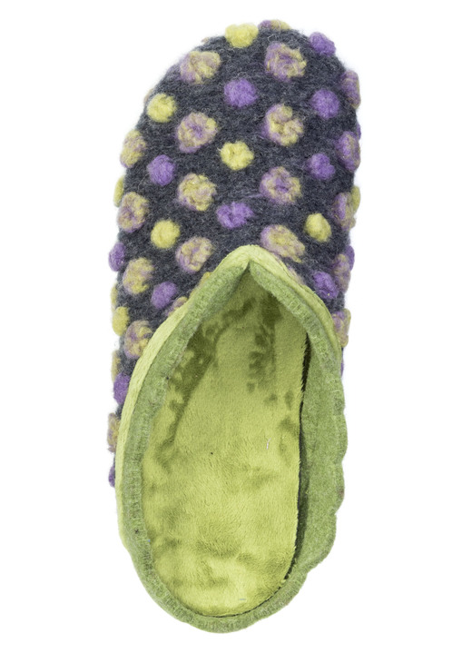 Hausschuhe - Laurina, klassische Damen-Hausschuhe, mit herausnehmbarem Fußbett, in Größe 036 bis 042, in Farbe GRAU-WEISS Ansicht 5