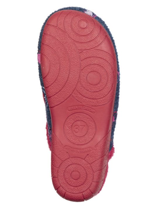Hausschuhe - Laurina, warme Damen-Hausschuhe, mit Plüsch, in Größe 036 bis 041, in Farbe BLAU-ROT Ansicht 3