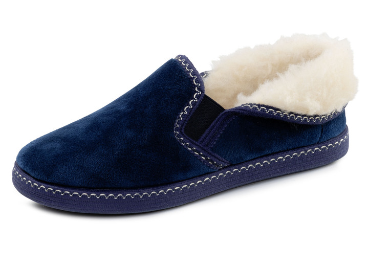 Hausschuhe - Laurina, warme Damen-Hausschuhe, mit Gummizug, in Größe 036 bis 042, in Farbe BORDEAUX Ansicht 13