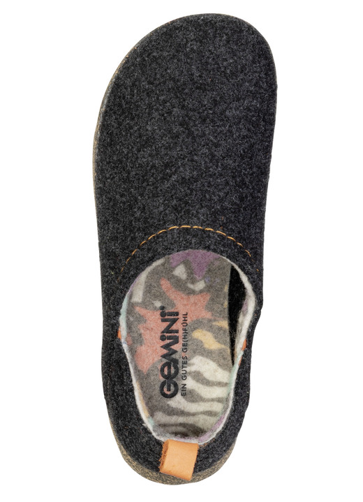Hausschuhe - Gemini, komfortable Damen-Hausschuhe, Weite G, mit herausnehmbarem Fußbett, in Größe 036 bis 042, in Farbe SCHWARZ Ansicht 2