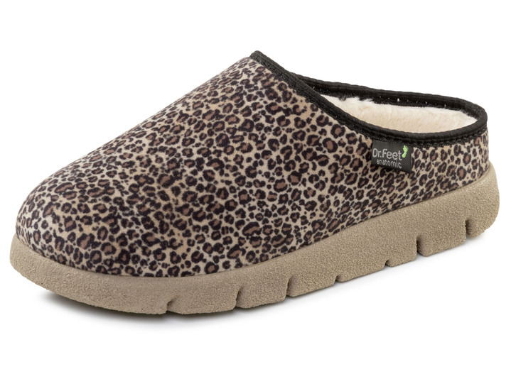 Hausschuhe - Laurina, modische Damen-Hausschuhe, mit Plüsch, in Größe 036 bis 042, in Farbe BRAUN Ansicht 1