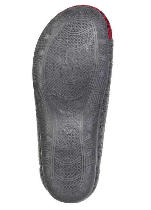 Hausschuhe - Laurina, trendige Damen-Hausschuhe, Weite H, mit Leo-Druck, in Größe 036 bis 042, in Farbe ANTHRAZIT-ROT Ansicht 3