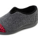 Hausschuhe - Laurina, trendige Damen-Hausschuhe, Weite H, mit Leo-Druck, in Größe 036 bis 042, in Farbe ANTHRAZIT-GRAU – Farbe ANTHRAZIT-ROT – Ansicht 1