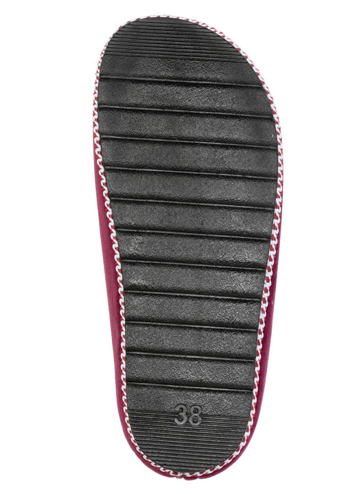 Hausschuhe - Laurina, klassische Damen-Hausschuhe, Weite G, mit gemusterter Bordüre, in Größe 036 bis 042, in Farbe SCHWARZ Ansicht 6