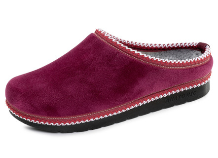 Laurina, klassische Damen-Hausschuhe, Weite G, mit gemusterter Bordüre