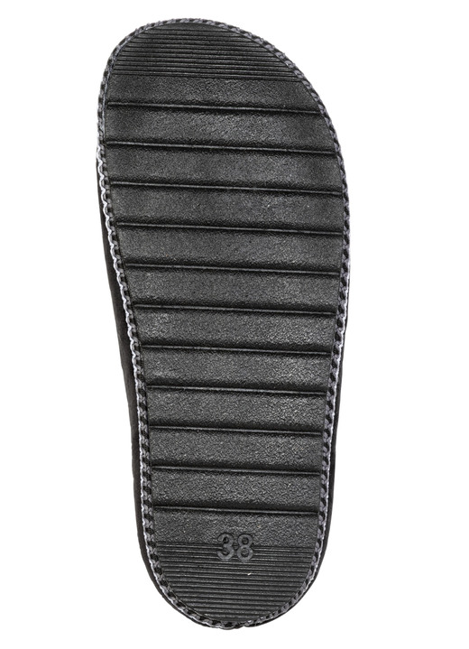 Hausschuhe - Laurina, klassische Damen-Hausschuhe, Weite G, mit gemusterter Bordüre, in Größe 036 bis 042, in Farbe BORDEAUX Ansicht 7