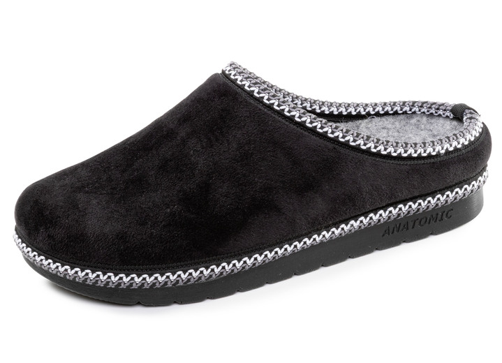 Hausschuhe - Laurina, klassische Damen-Hausschuhe, Weite G, mit gemusterter Bordüre, in Größe 036 bis 042, in Farbe BORDEAUX Ansicht 5