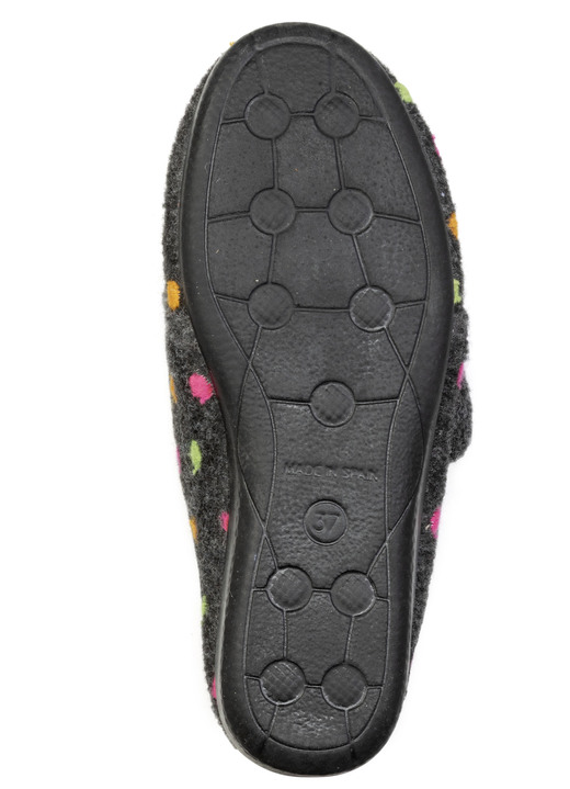 Hausschuhe - Laurina, klassische Damen-Hausschuhe, mit Klettverschluss, in Größe 036 bis 042, in Farbe GRAU Ansicht 6