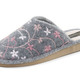 Hausschuhe - Laurina, leichte Damen-Hausschuhe, mit bunter Blüten-Stickerei, in Größe 036 bis 042, in Farbe GRAU – Farbe GRAU – Ansicht 1