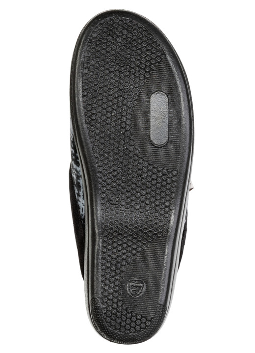 Hausschuhe - Klassische Damen-Hausschuhe, Weite G, mit angenehmer Polsterung, in Größe 036 bis 041, in Farbe SCHWARZ Ansicht 3