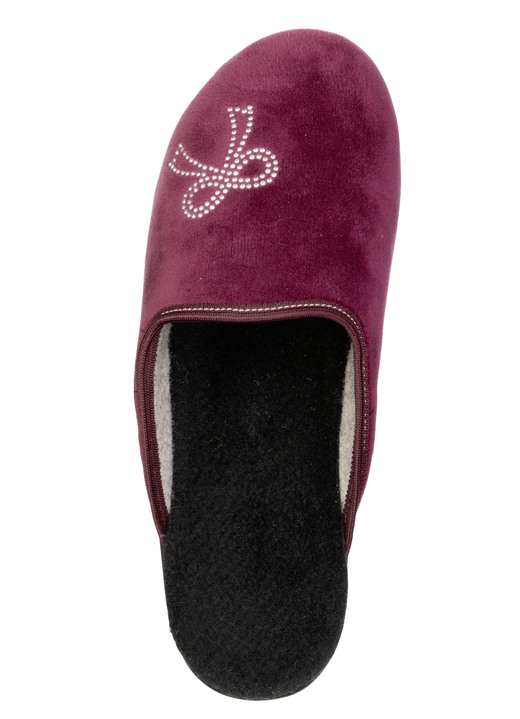 Hausschuhe - Zweierpack, klassische Damen-Hausschuhe, Weite G, mit funkelnden Glitzersteinchen, in Größe 036 bis 041, in Farbe 1X BORDEAUX, 1X CAMEL Ansicht 3