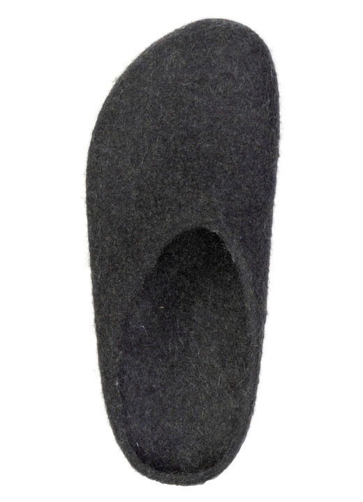 Hausschuhe - Edle Damen-Hausschuhe, Weite G, aus Schurwolle, nahtlos handgefilzt, in Größe 036 bis 042, in Farbe GRAFIT Ansicht 2