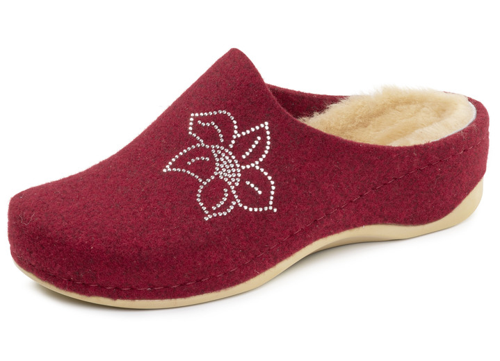 Hausschuhe - Mubb, gefütterte Damen-Hausschuhe, Weite H, mit Lammfell, in Größe 036 bis 042, in Farbe ANTHRAZIT Ansicht 3