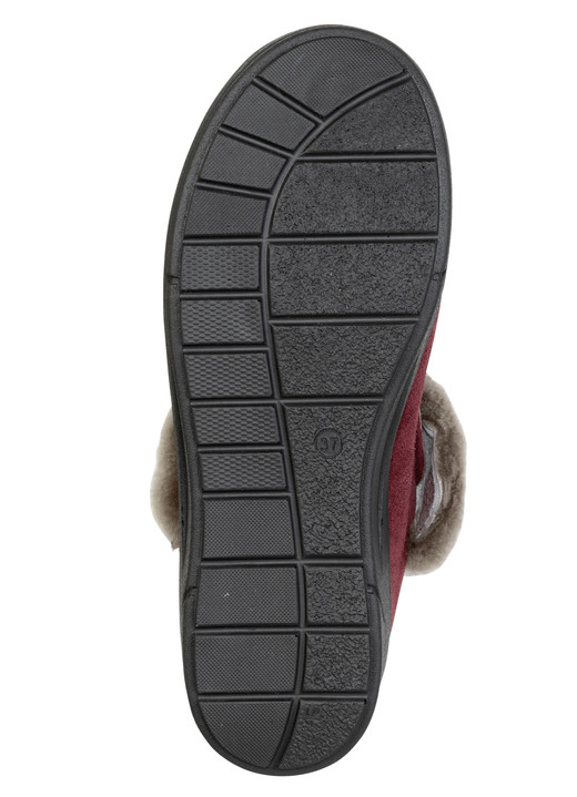 Hausschuhe - ELENA EDEN, warme Damen-Hausschuhe, Weite H, mit Lammfell, in Größe 036 bis 041, in Farbe BURGUND Ansicht 3