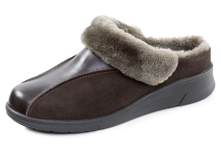 ELENA EDEN, warme Damen-Hausschuhe, Weite H, mit Lammfell
