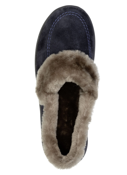 Hausschuhe - ELENA EDEN, warme Damen-Hausschuhe, Weite H, mit Lammfell, in Größe 036 bis 041, in Farbe MARINE Ansicht 2