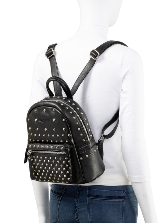 Taschen - Laurina, Rucksack, Damen, mit zwei verstellbaren Umhängeriemen, in Farbe SCHWARZ Ansicht 3