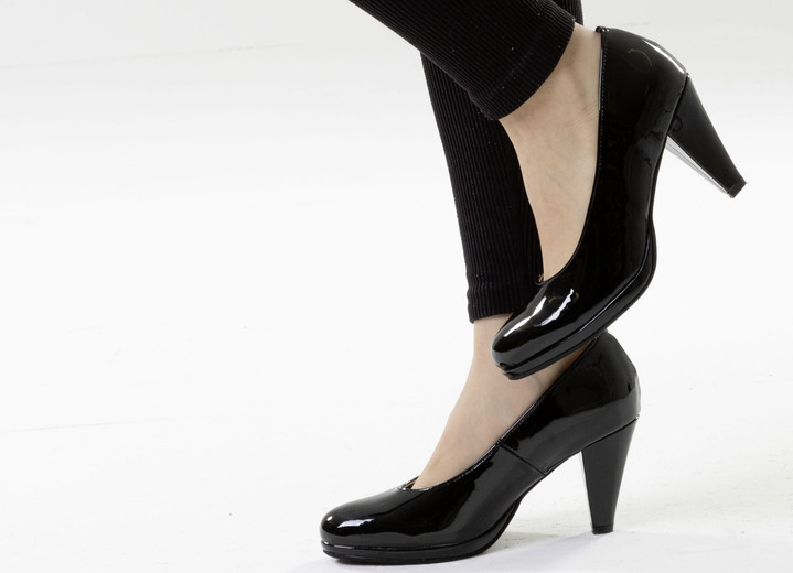 Pumps & Ballerina - Andrea Conti, schicke Damen-Pumps, aus glänzendem Lackmaterial, in Größe 036 bis 042, in Farbe BORDEAUX Ansicht 8