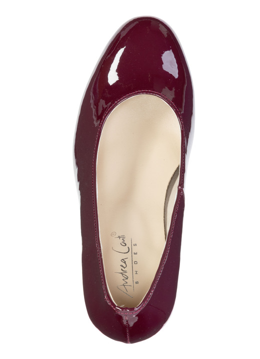 Pumps & Ballerina - Andrea Conti, schicke Damen-Pumps, aus glänzendem Lackmaterial, in Größe 036 bis 042, in Farbe BORDEAUX Ansicht 2