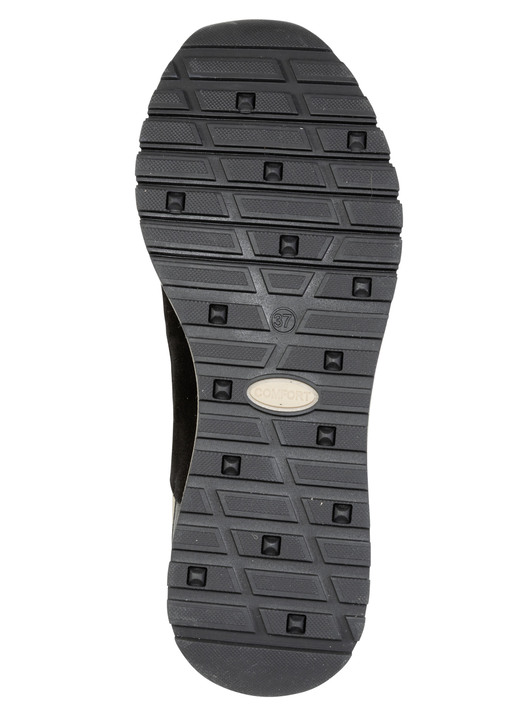 Slipper & Schnürschuhe - LAURA KENT, stylische Damen-Sneaker, Weite G, mit herausnehmbarem Fußbett, in Größe 035 bis 041, in Farbe SCHWARZ-BORDEAUX-GOLD Ansicht 3