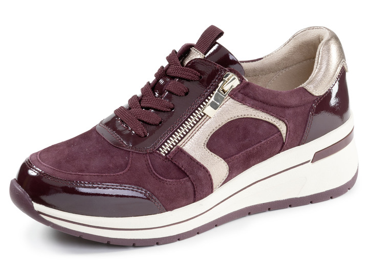 Slipper & Schnürschuhe - ELENA EDEN, sytlische Damen-Sneaker, Weite H, mit herausnehmbarem Fußbett, in Größe 036 bis 042, in Farbe BORDEAUX-BRONZE Ansicht 1