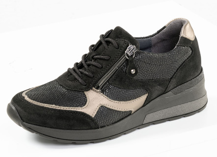 Waldläufer, bequeme Damen-Sneaker, Weite H, mit herausnehmbarem Fußbett