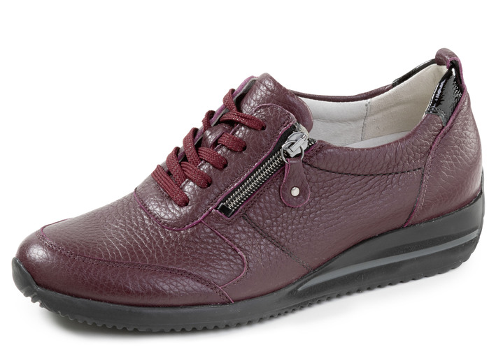 Slipper & Schnürschuhe - Waldläufer, leichte Damen-Sneaker, Weite H, mit herausnehmbarem Fußbett, in Größe 3 1/2 bis 8, in Farbe BORDEAUX Ansicht 1