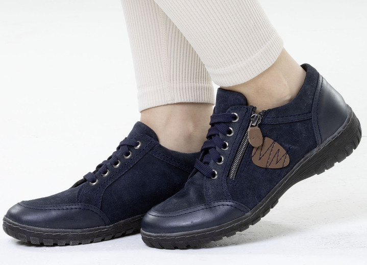 Slipper & Schnürschuhe - ELENA EDEN, bequeme Damen-Schnürschuhe, Weite G, mit herausnehmbarem Fußbett, in Größe 036 bis 042, in Farbe MARINE Ansicht 4