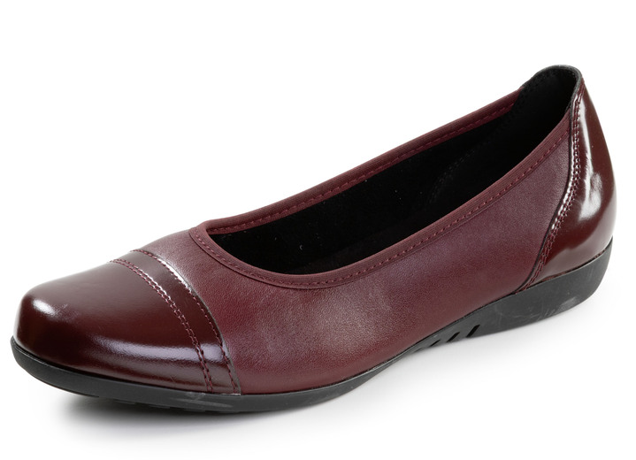 Pumps & Ballerina - ELENA EDEN, klassische Damen-Ballerinas, Weite G, mit herausnehmbarem Fußbett, in Größe 036 bis 042, in Farbe BURGUND Ansicht 1