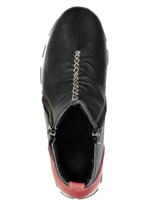 Stiefel & Stiefeletten - Gemini, trendige Damen-Boots, Weite G, mit herausnehmbarem Fußbett, in Größe 036 bis 042, in Farbe SCHWARZ-ROT Ansicht 2