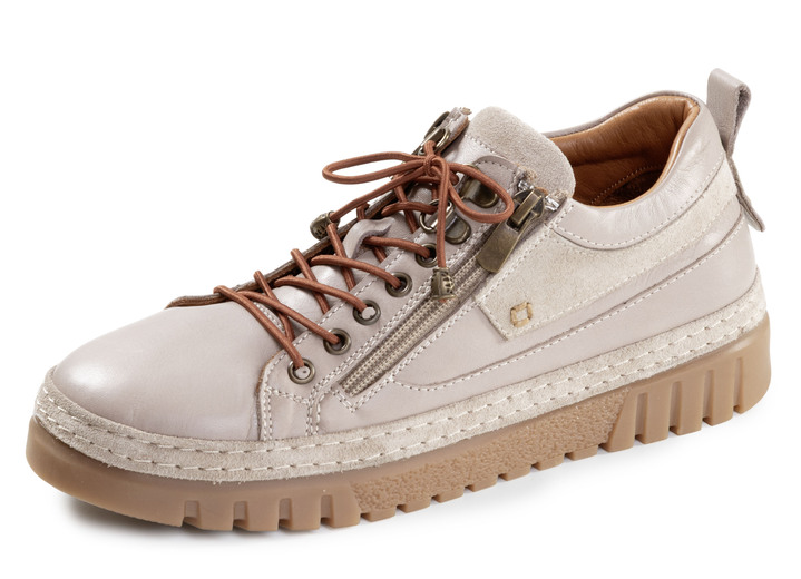 Slipper & Schnürschuhe - Gemini, schicke Damen-Schnürschuhe, Weite G, mit herausnehmbarem Fußbett, in Größe 036 bis 042, in Farbe KIESEL Ansicht 1