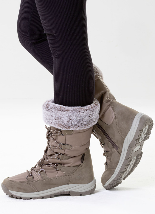 Stiefel & Stiefeletten - Gefütterte Damen-Stiefel, Winterschuhe, mit Reißverschluss, in Größe 036 bis 042, in Farbe TAUPE Ansicht 5
