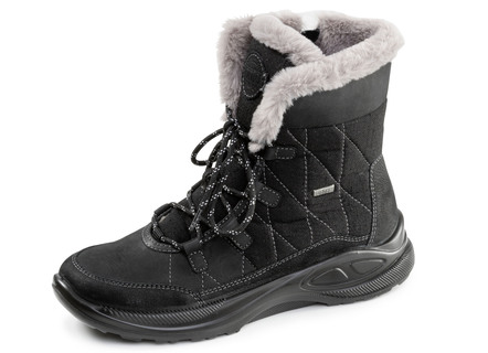 Gefütterte Damen-Boots, Winterschuhe, Weite H, mit Reißverschluss