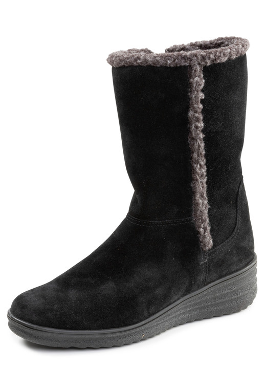 Stiefel & Stiefeletten - ELENA EDEN, gefütterte Damen-Stiefel, Winterschuhe, Weite H, mit Lammfell, in Größe 036 bis 042, in Farbe SCHWARZ-GRAU Ansicht 1