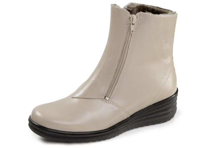 Stiefel & Stiefeletten - ELENA EDEN, gefütterte Damen-Stiefeletten, Winterschuhe, Weite H, mit Lammfell, in Größe 036 bis 042, in Farbe BEIGE Ansicht 1