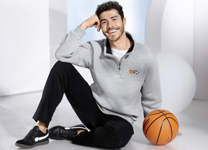 Freizeitanzüge - Freizeitset mit kurzem Reißverschluss, in Größe 3XL (58) bis XXL (56), in Farbe BORDEAUX-SCHWARZ Ansicht 4