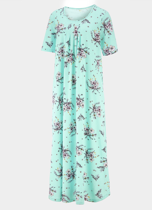 Kurzarm - Nachthemd, knöchellang mit kurzen Ärmeln, in Größe 038 bis 058, in Farbe MAUVE-BUNT Ansicht 5