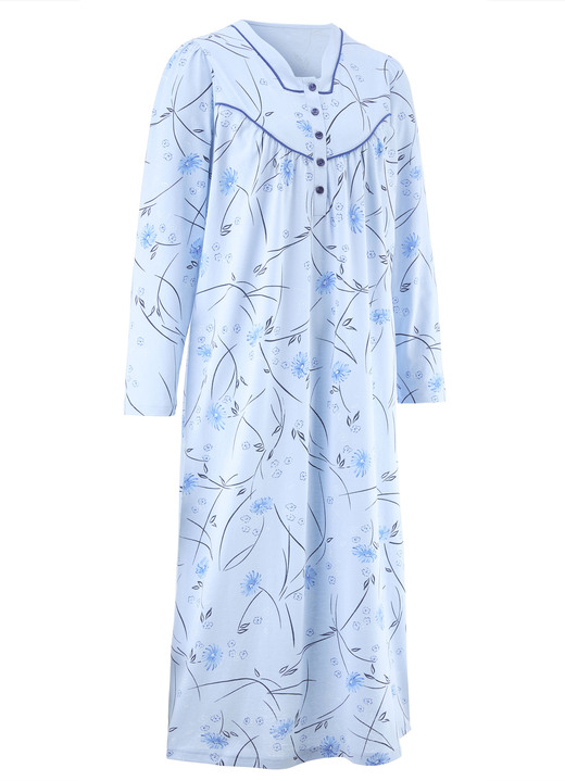 Langarm - Nachthemd, Langarm mit Knopfleiste Ansicht 5 Langarm - Nachthemd, Langarm mit Knopfleiste, in Größe 038 bis 060, in Farbe KROKUS-BUNT Ansicht 5