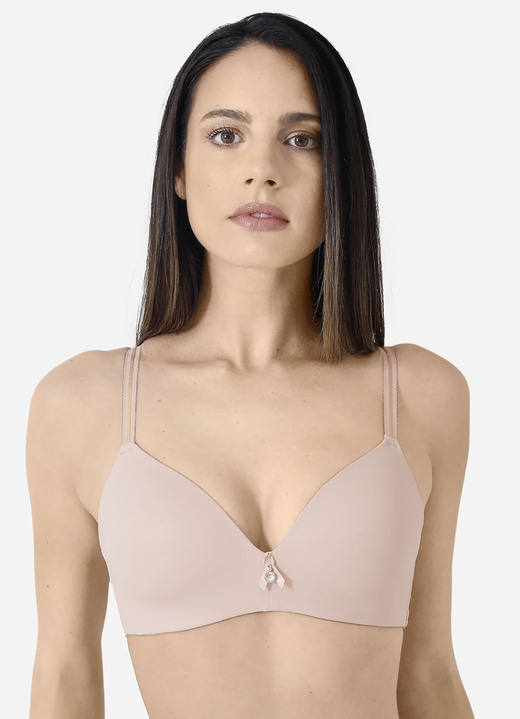 Soft-BH - Edel schimmernder Sassa BH, in Größe 075 bis 095, in Cup C, in Farbe PUDER Ansicht 1
