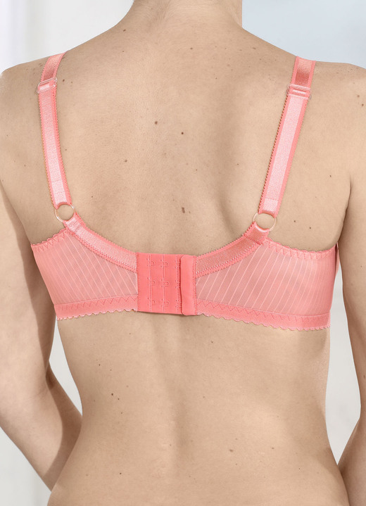 Soft-BH - Laurina BH mit dezentem Streifendessin, in Größe 075 bis 105, in Cup B, in Farbe KORALLE Ansicht 2