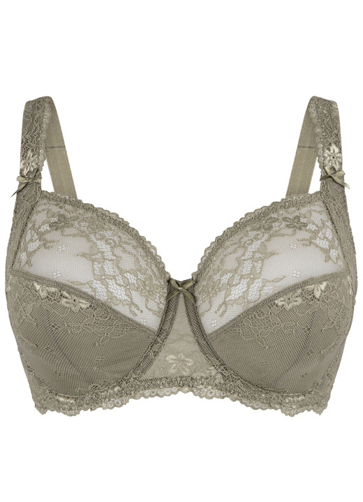Bügel-BH - LingaDore Bügel-BH mit elastischer Spitze, in Größe 075 bis 105, in Cup E, in Farbe OLIV Ansicht 3