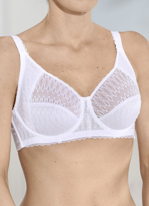 Bügel-BH - Sassa Bügel-BH mit verstärktem Rückteil, in Größe 075 bis 100, in Cup B, in Farbe WEISS Ansicht 3